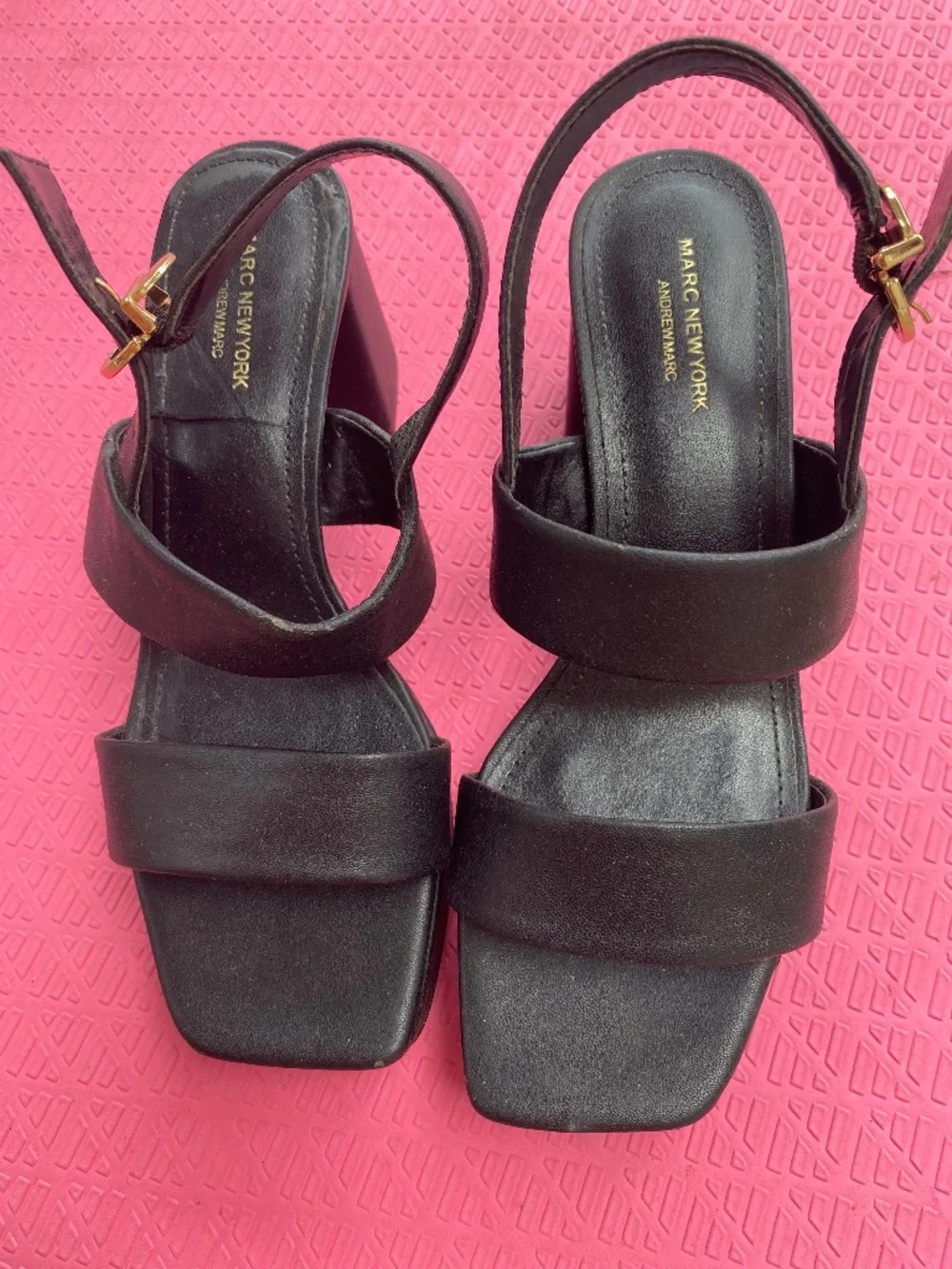 Marc New York Serena block heel sandal size 7 black